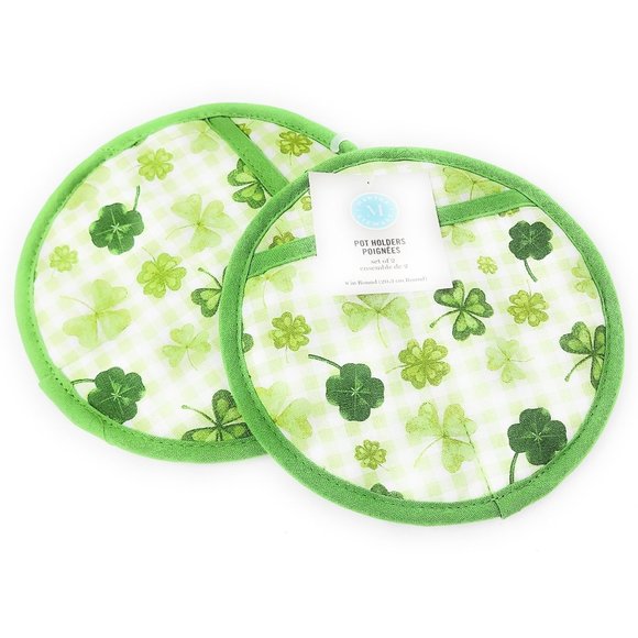 St. Patrick's Day Shamrock Kitchen Tea Hand Towels and Pot Holders (Set of 4) - Picture 4 of 4